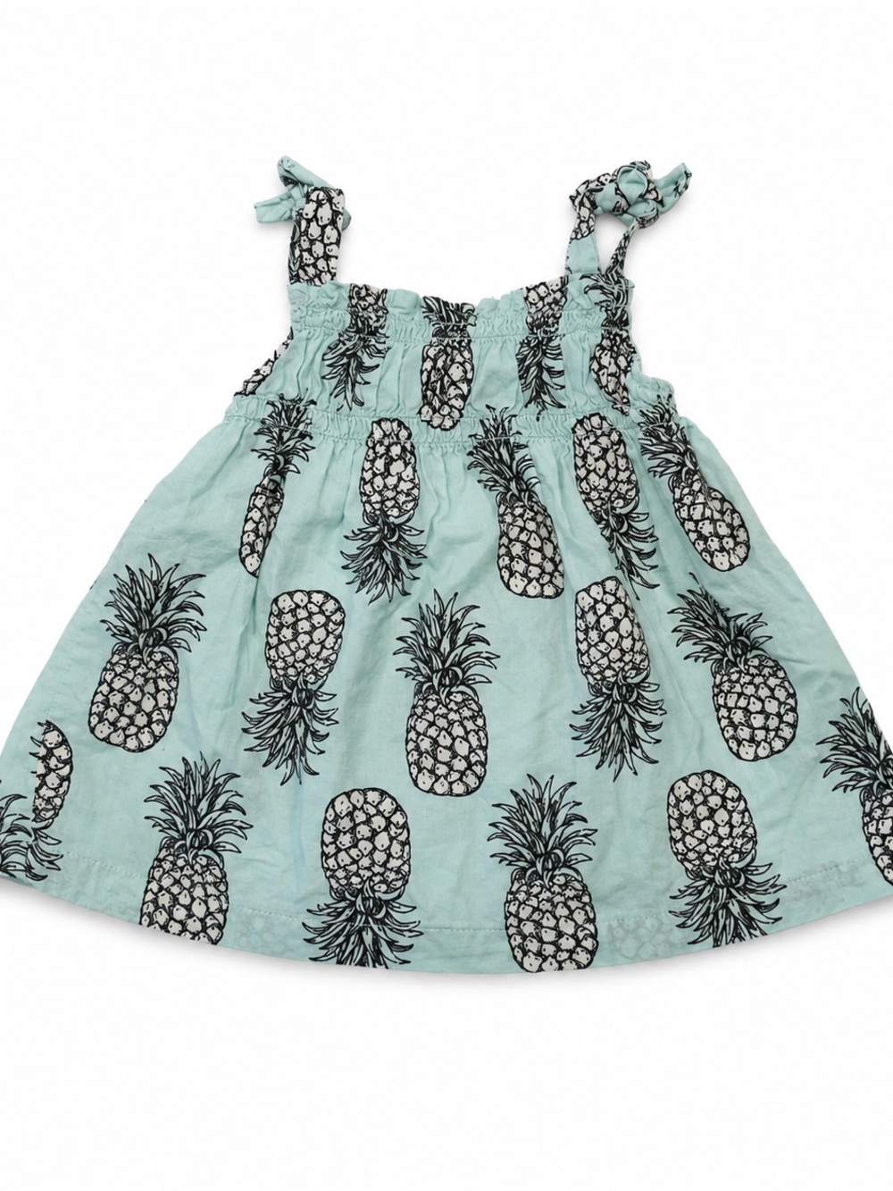 Carter's Mint Pineapple Print Tie-Shoulder Dress